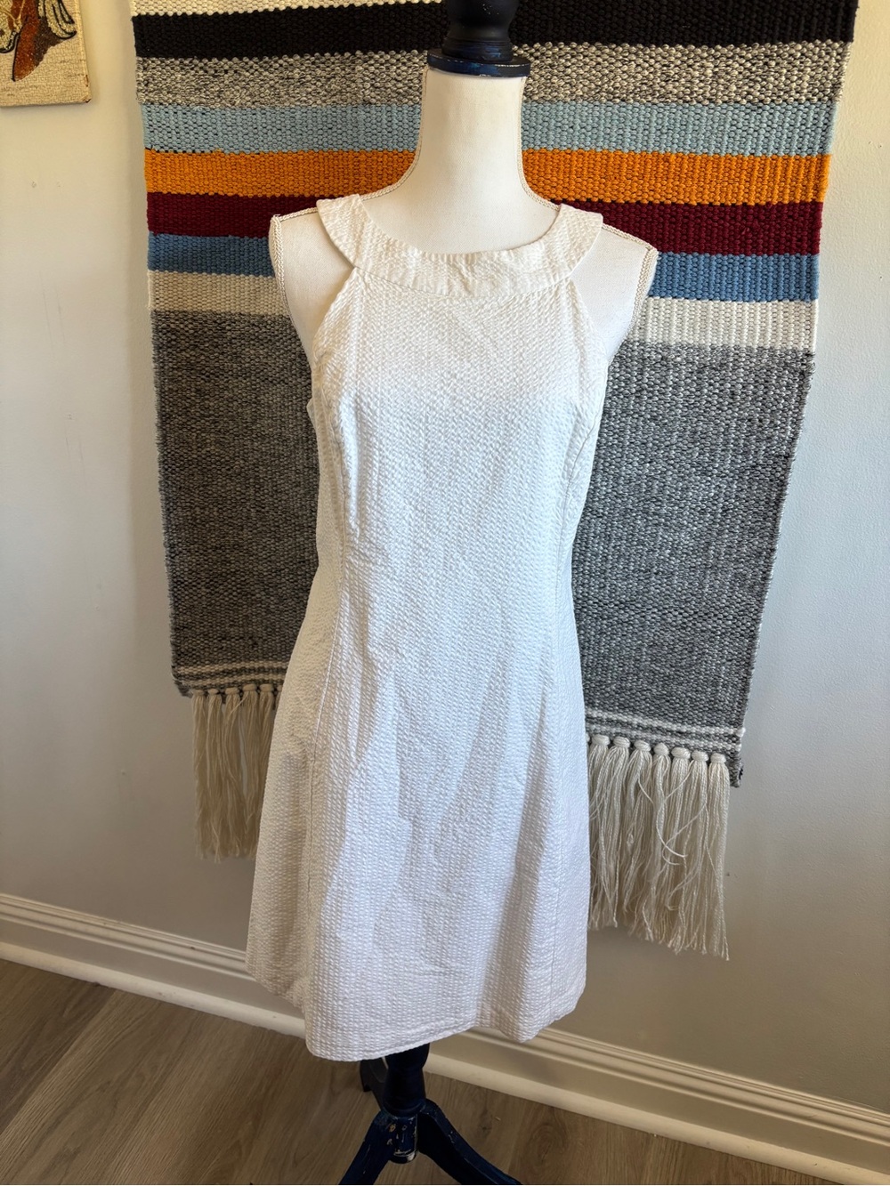 NWT Vineyard Vines White Textured Cotton Sleeveless Shift Dress